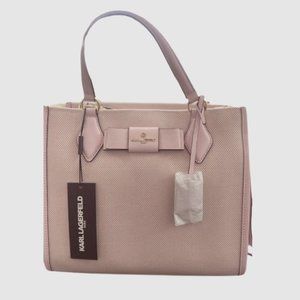 NWT Pink Karl Lagerfeld Paris Penny Mini Bow Tote Handbag